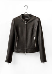 Lederjacke mit Stehkragen
