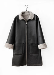 Manteau en peau lainée