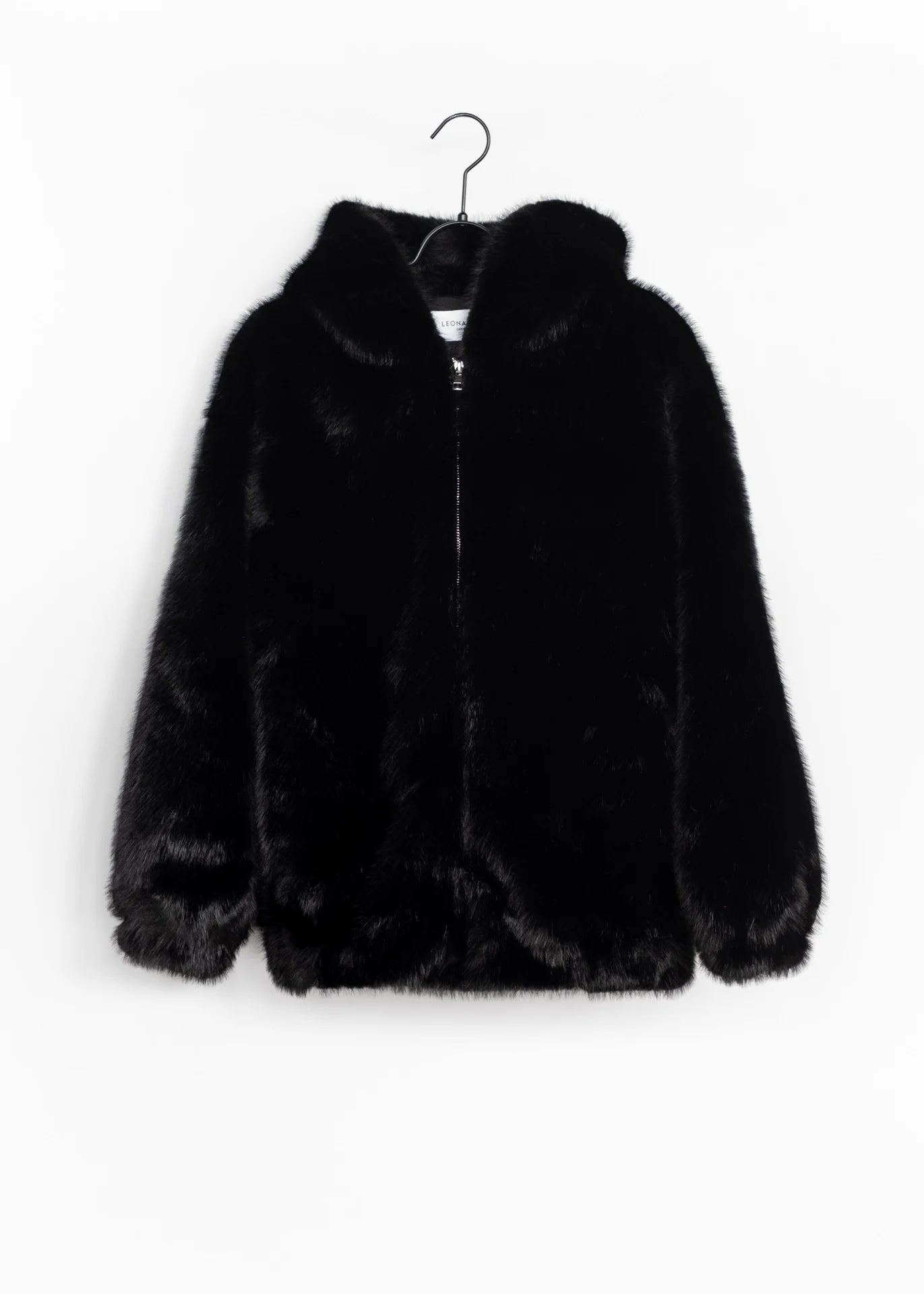 Faux Fur Jacke mit Kapuze
