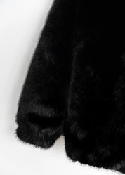 Faux Fur Jacke mit Kapuze