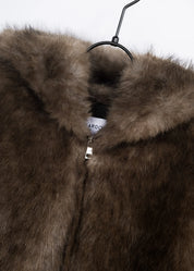 Faux Fur Jacke mit Kapuze