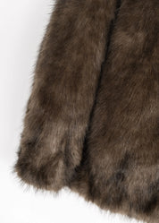 Faux Fur Jacke mit Kapuze