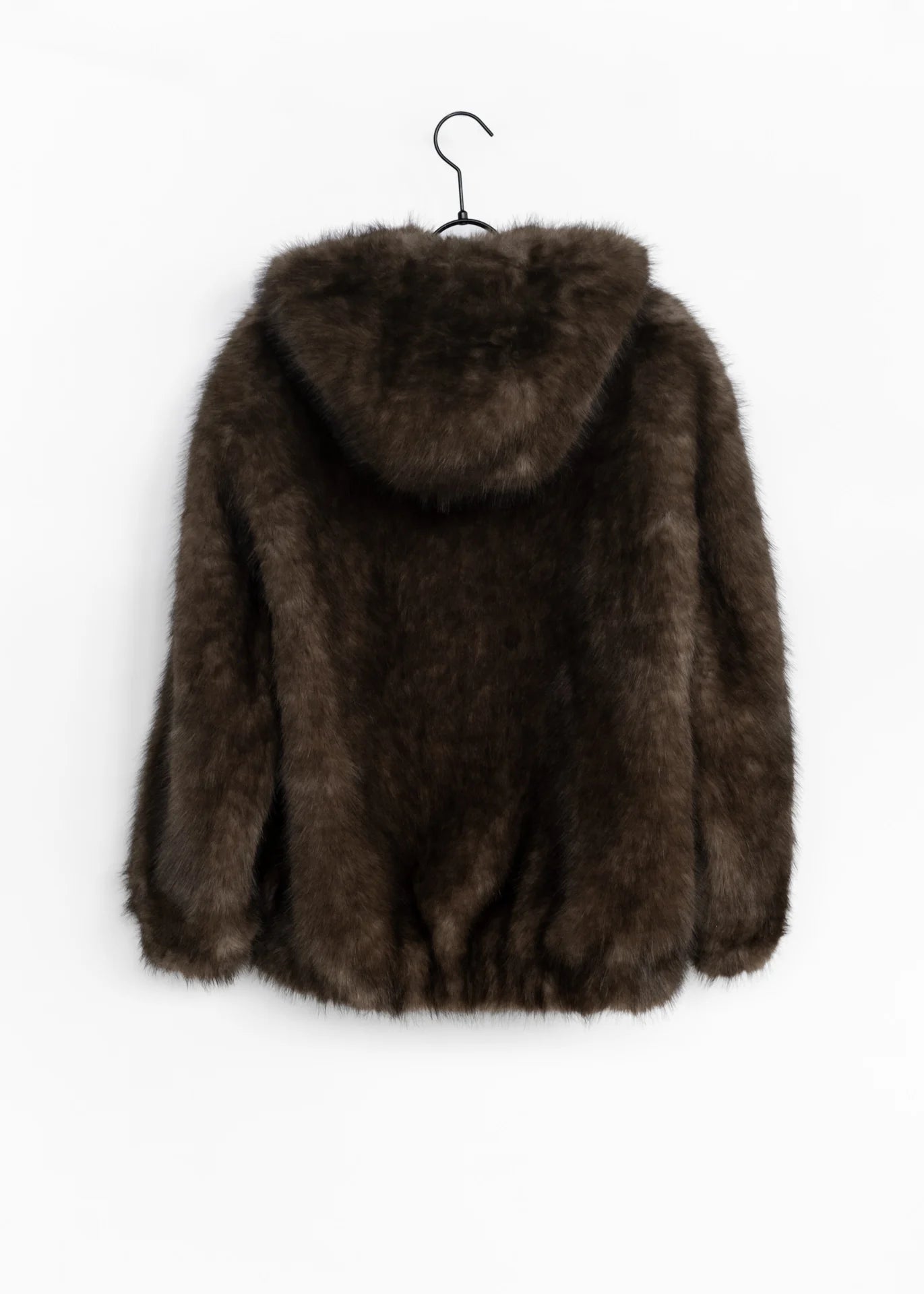 Faux Fur Jacke mit Kapuze