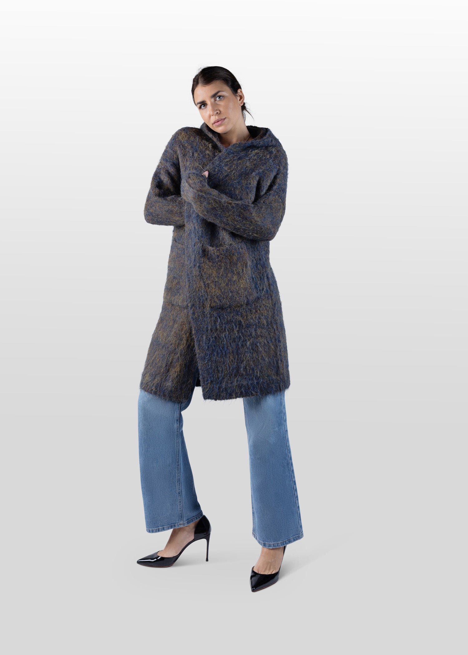 Lange Strickjacke