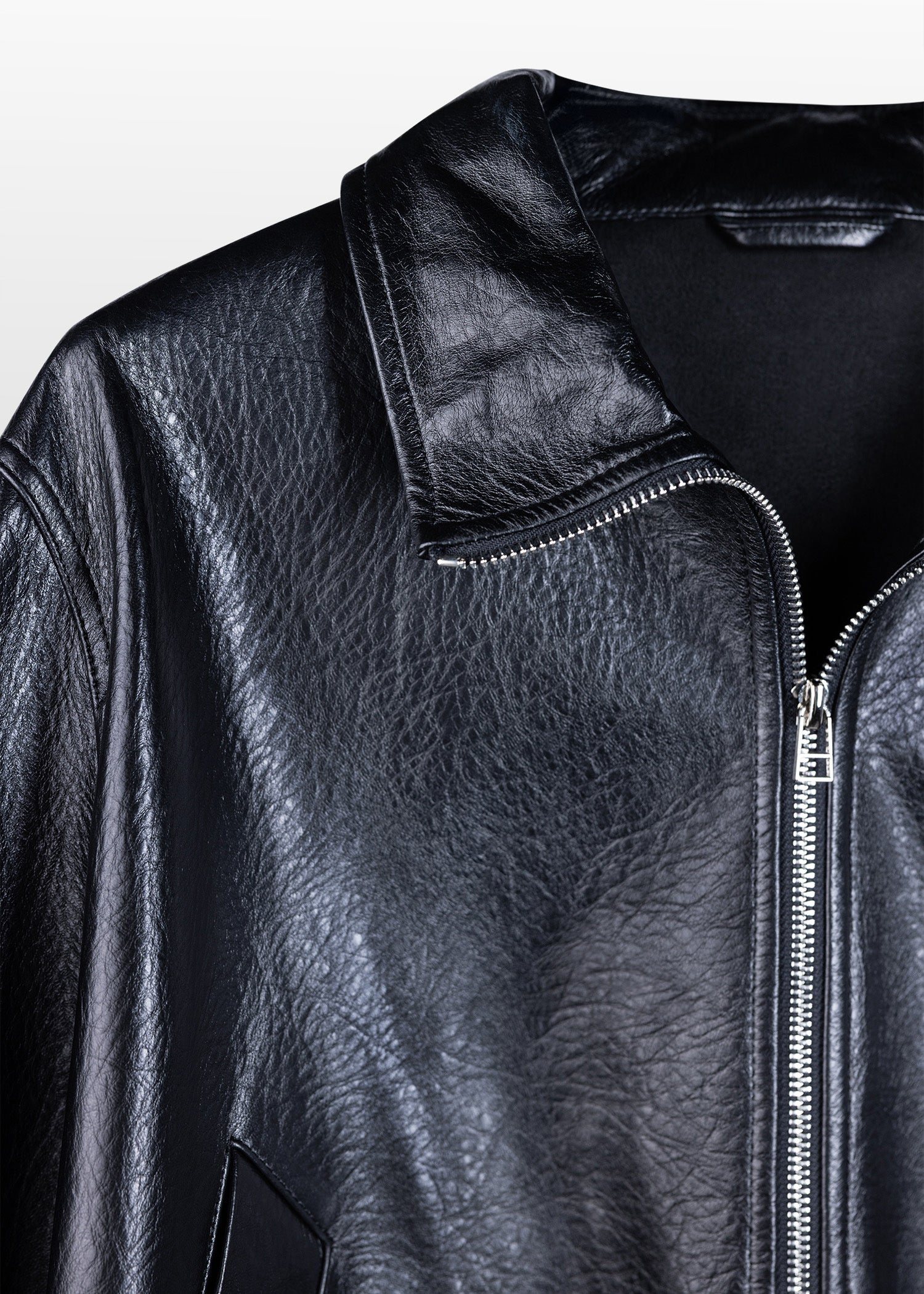 Lederjacke mit hohem Stehkragen
