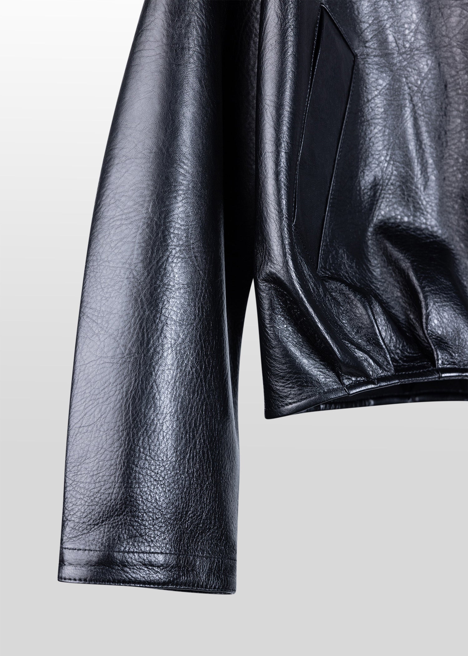 Lederjacke mit hohem Stehkragen