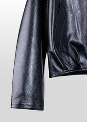 Lederjacke mit hohem Stehkragen