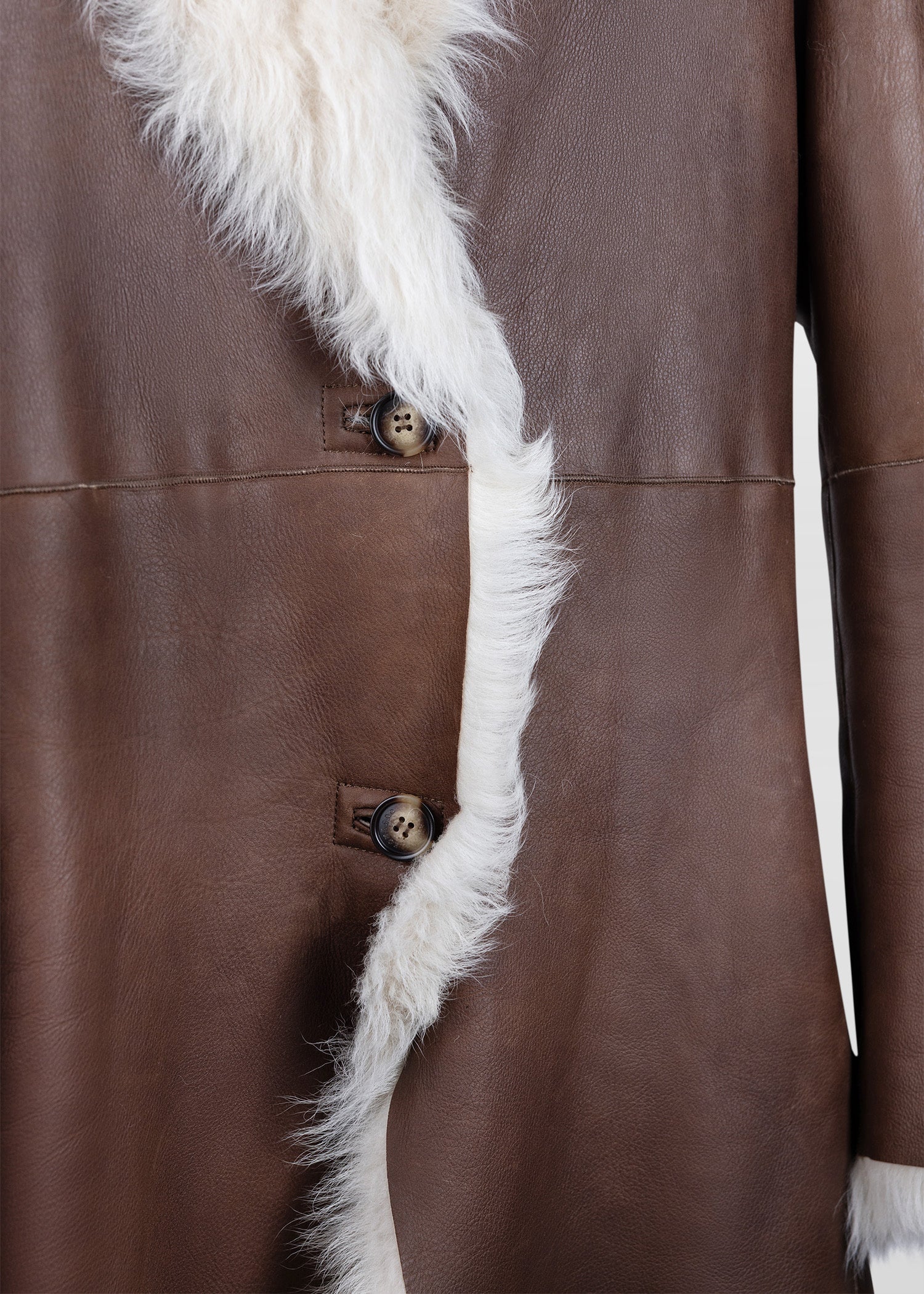 Ledermantel mit Lammfell