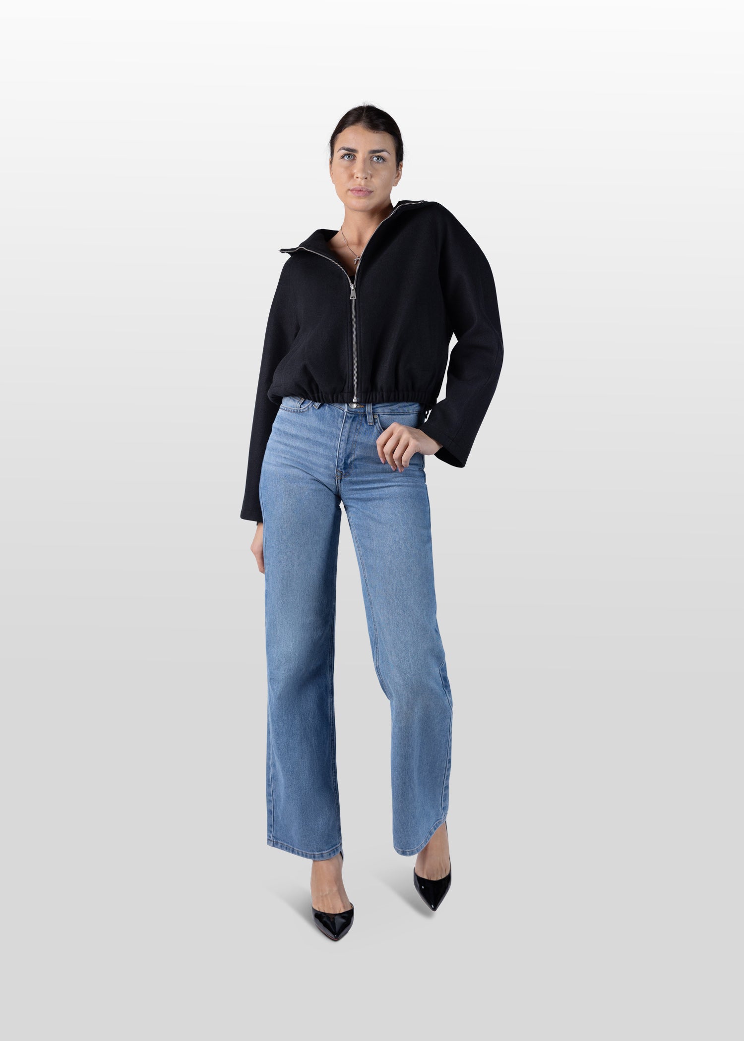 Wolljacke mit Kapuze
