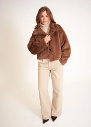 Kurze Faux Fur Jacke