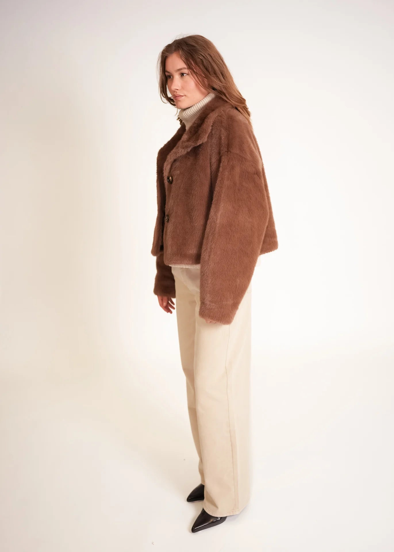 Kurze Faux Fur Jacke