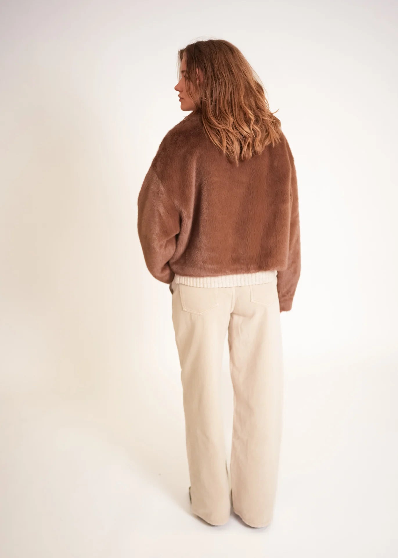 Kurze Faux Fur Jacke