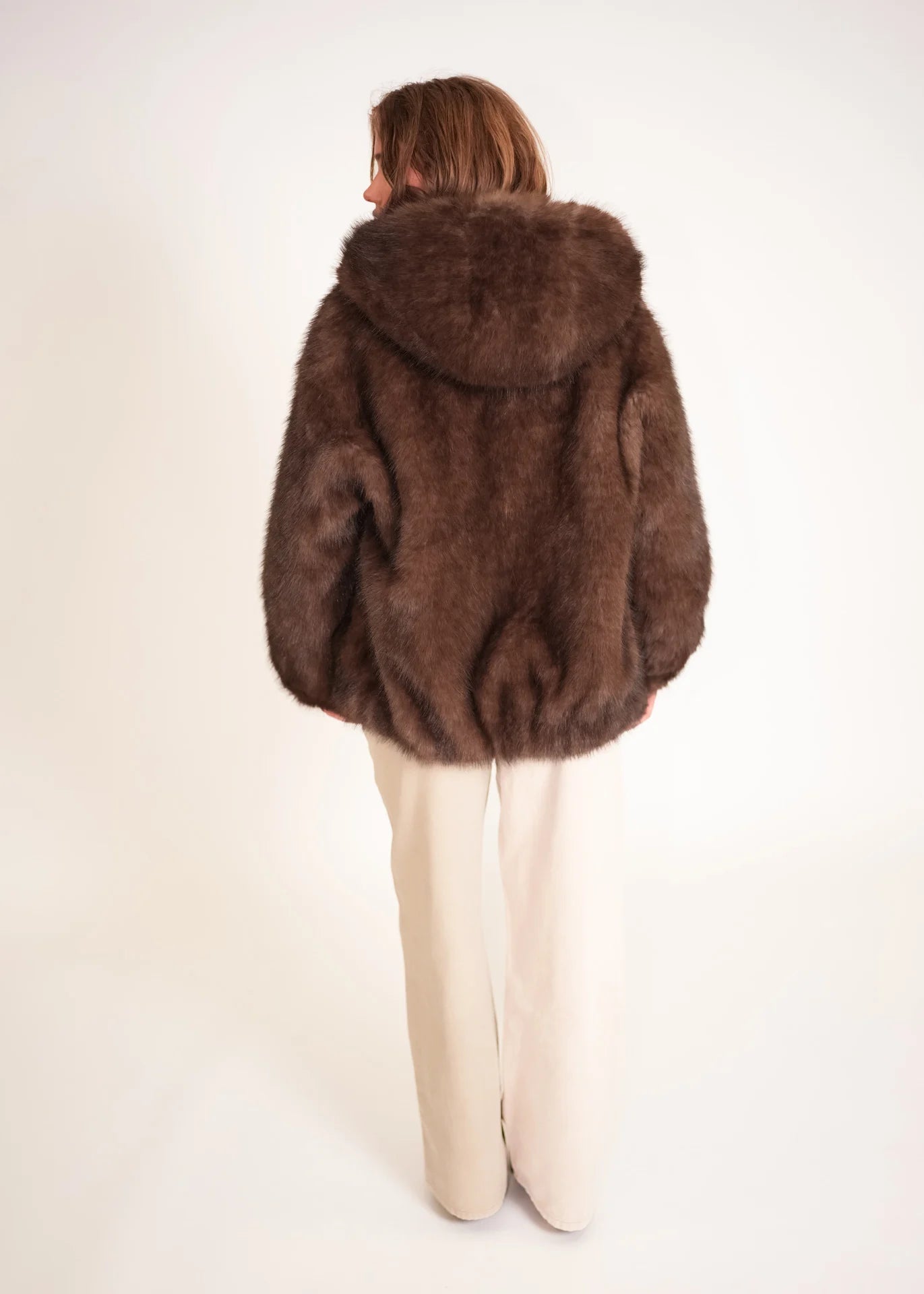 Faux Fur Hoodie Jacket 
