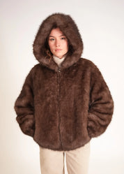 Faux Fur Hoodie Jacket 