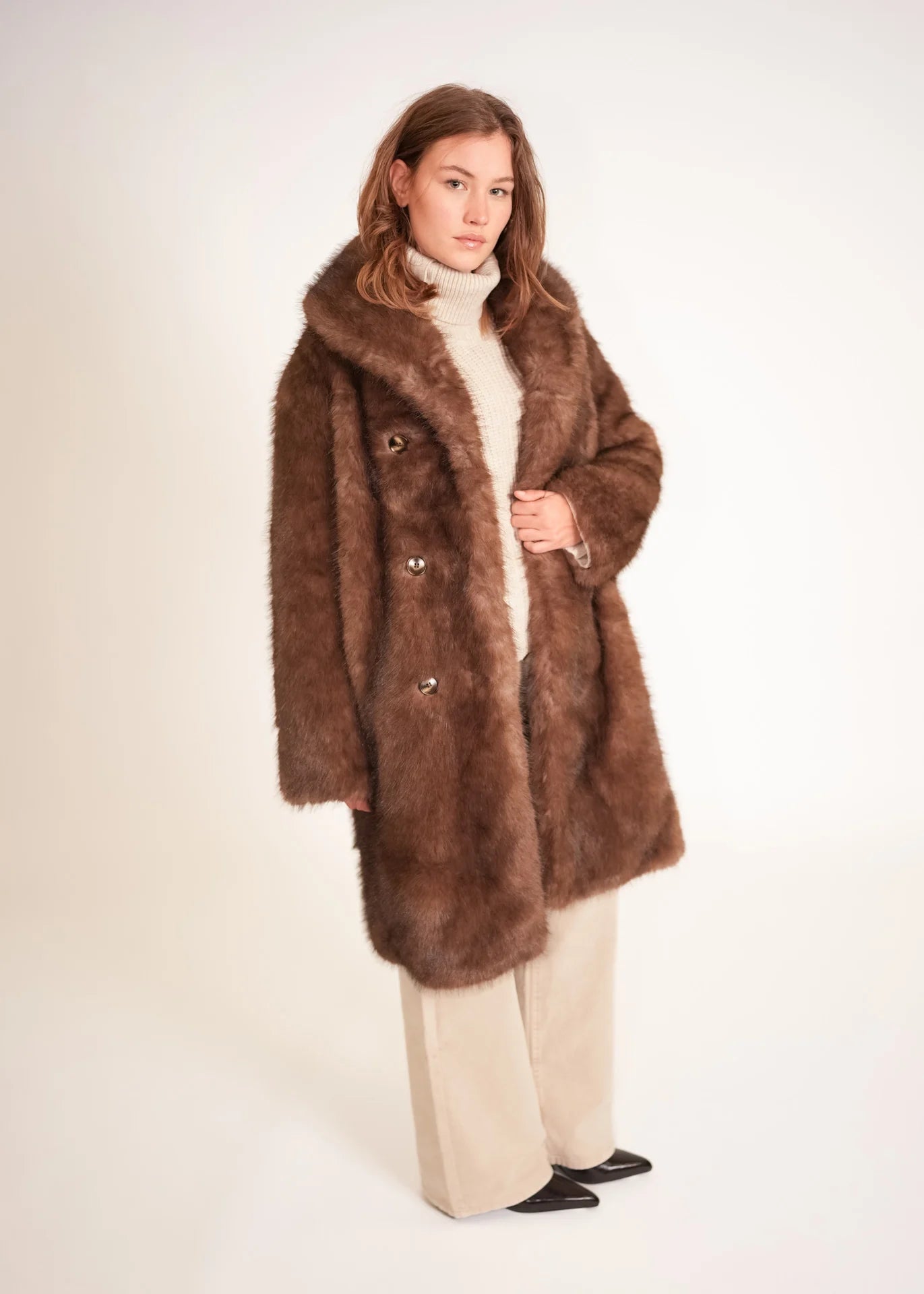 Faux Fur Mantel