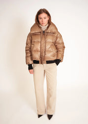 Daunenjacke mit Oversize-Kragen