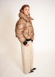 Daunenjacke mit Oversize-Kragen
