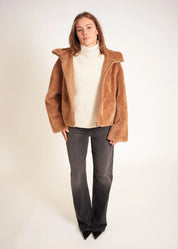 Veste teddy à capuche