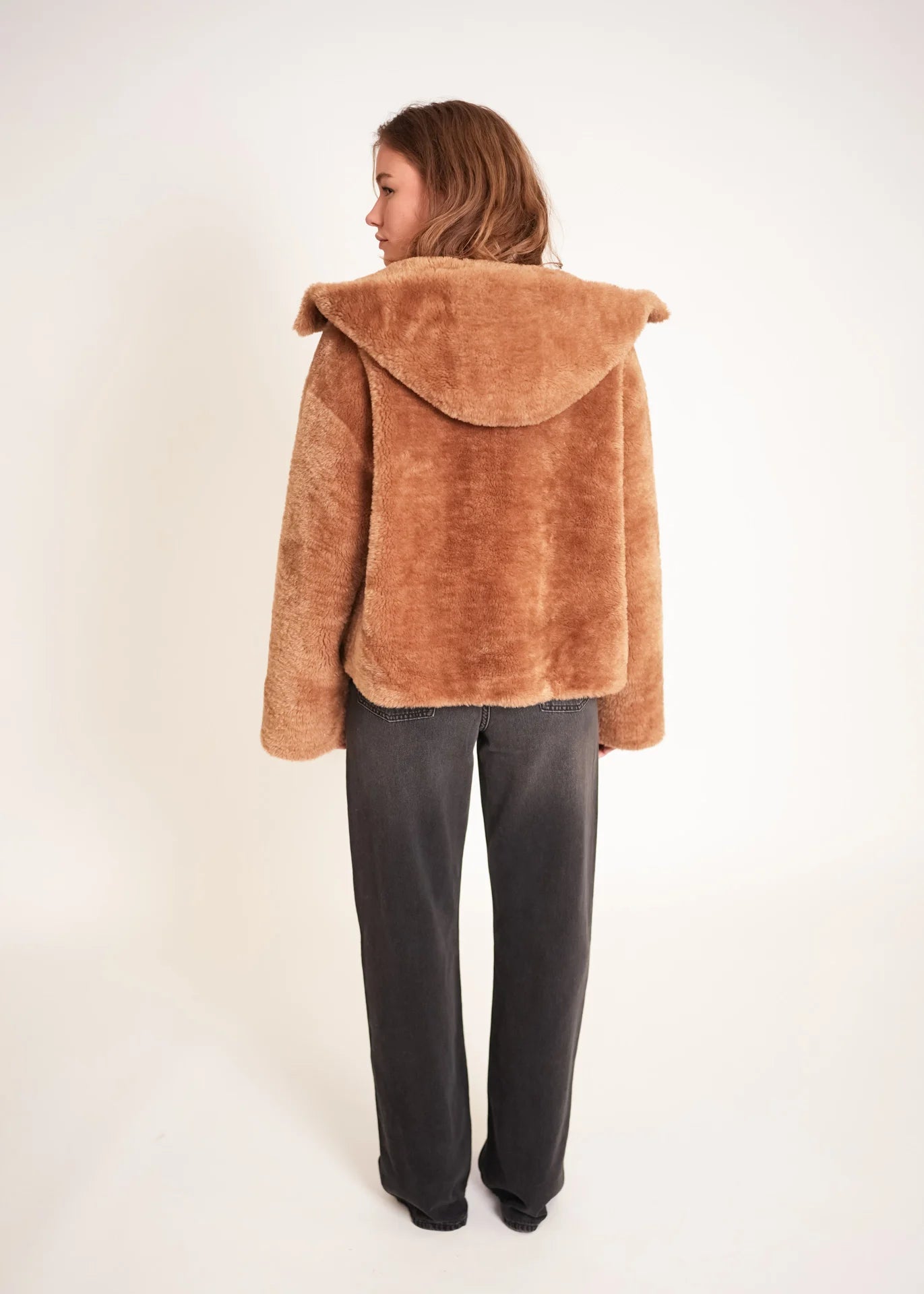 Veste teddy à capuche
