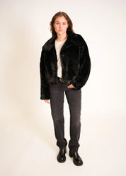 Kurze Faux Fur Jacke