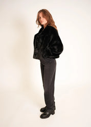 Kurze Faux Fur Jacke