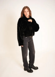 Kurze Faux Fur Jacke
