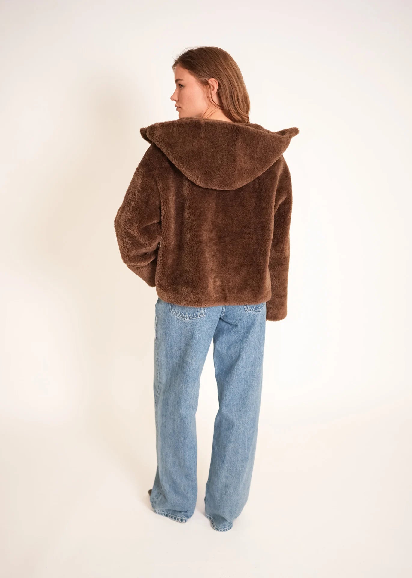 Veste teddy à capuche