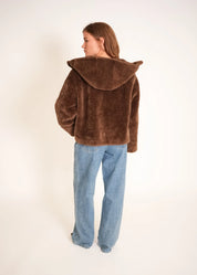 Veste teddy à capuche