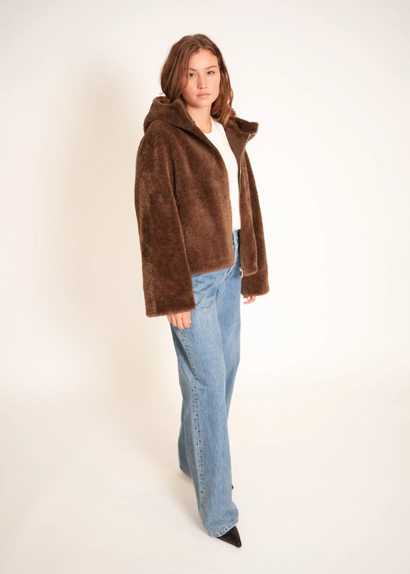 Veste teddy à capuche