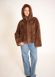 Veste teddy à capuche