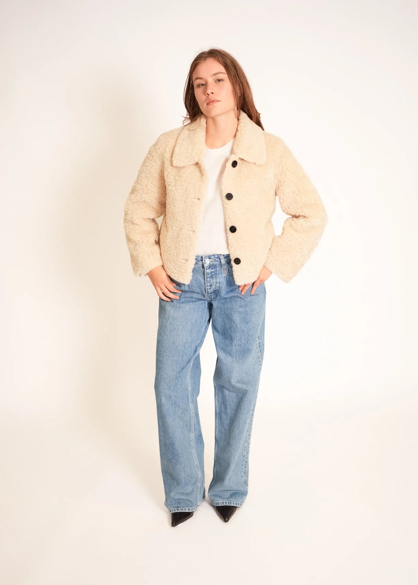 Veste teddy avec col
