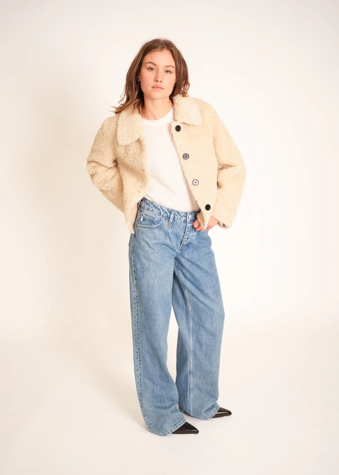 Veste teddy avec col