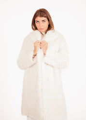 Lockiger Faux Fur Mantel