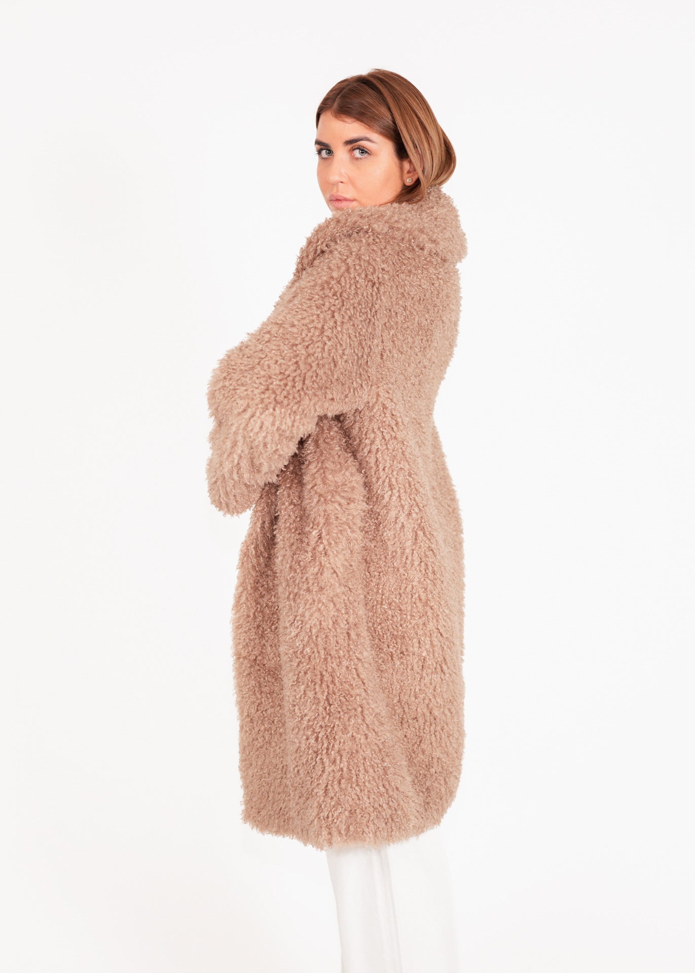 Manteau en fausse fourrure bouclée